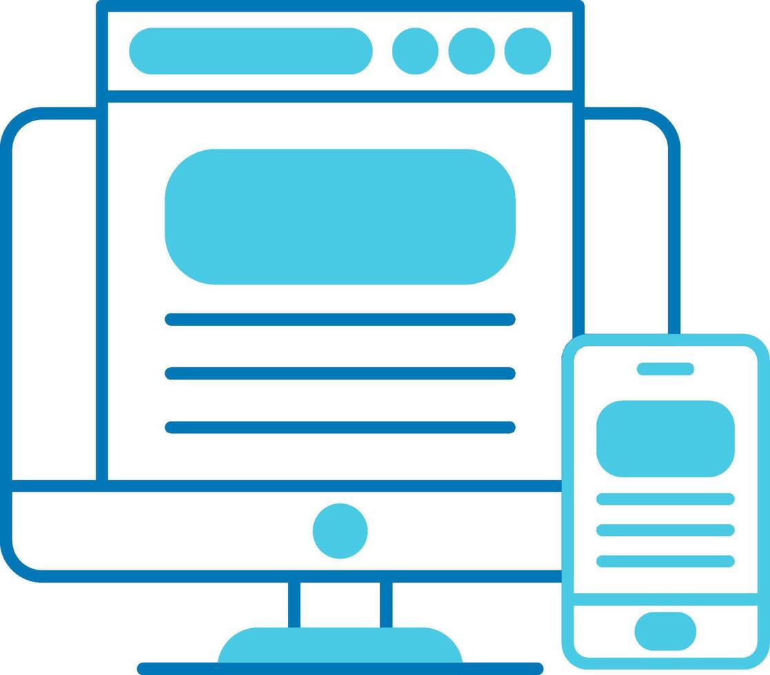Responsive Design Blue Tone Icon vector