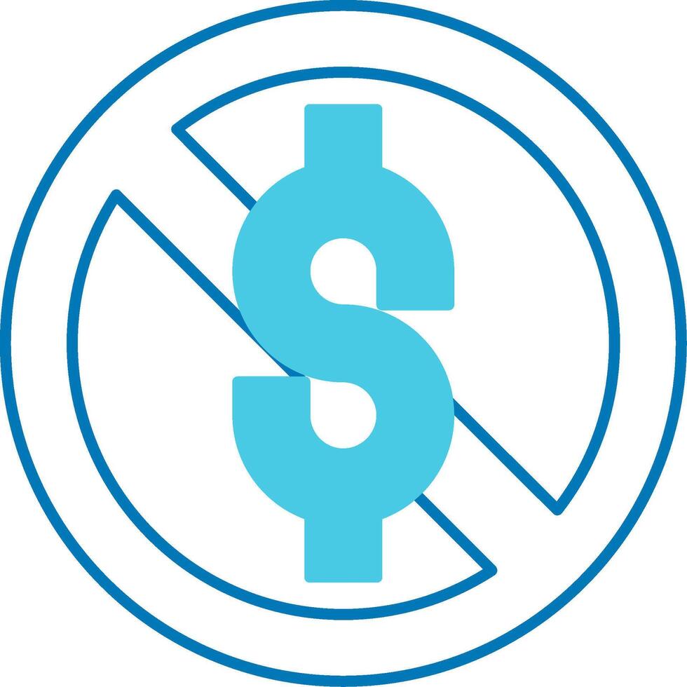 No Sales Blue Tone Icon vector