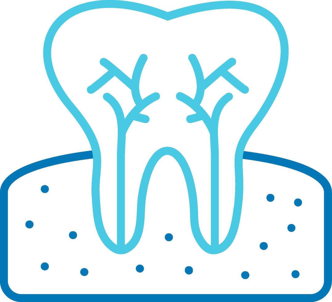 Tooth Blue Tone Icon vector