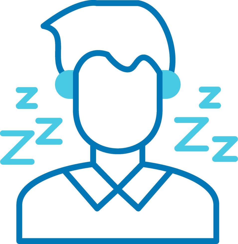 Tiredness Blue Tone Icon vector