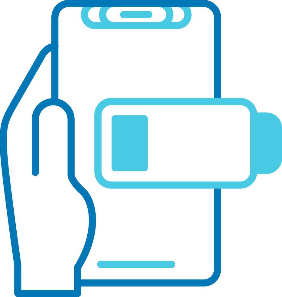Low Battery Blue Tone Icon vector