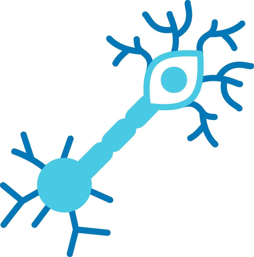 Multipolar Neuron Blue Tone Icon vector