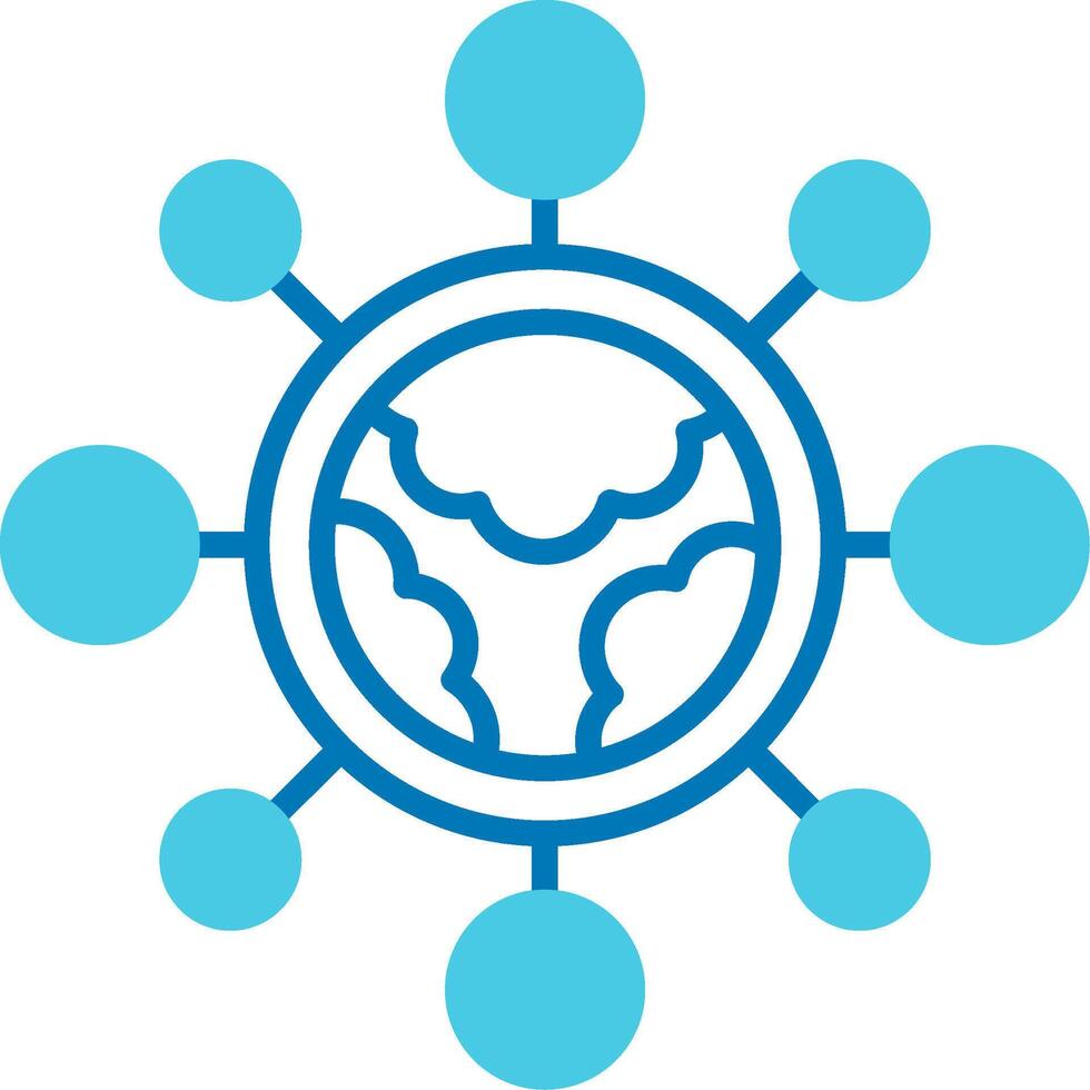 Remote Job Blue Tone Icon vector