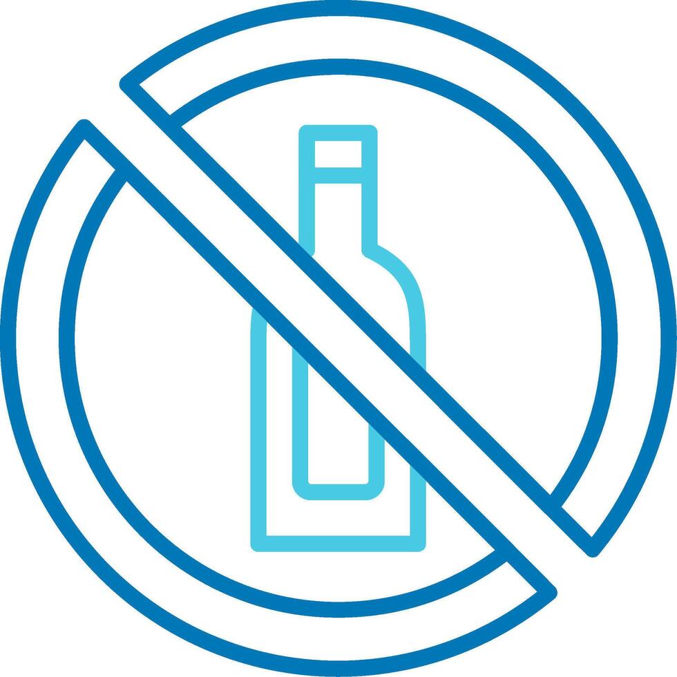 No Alcohol Blue Tone Icon vector