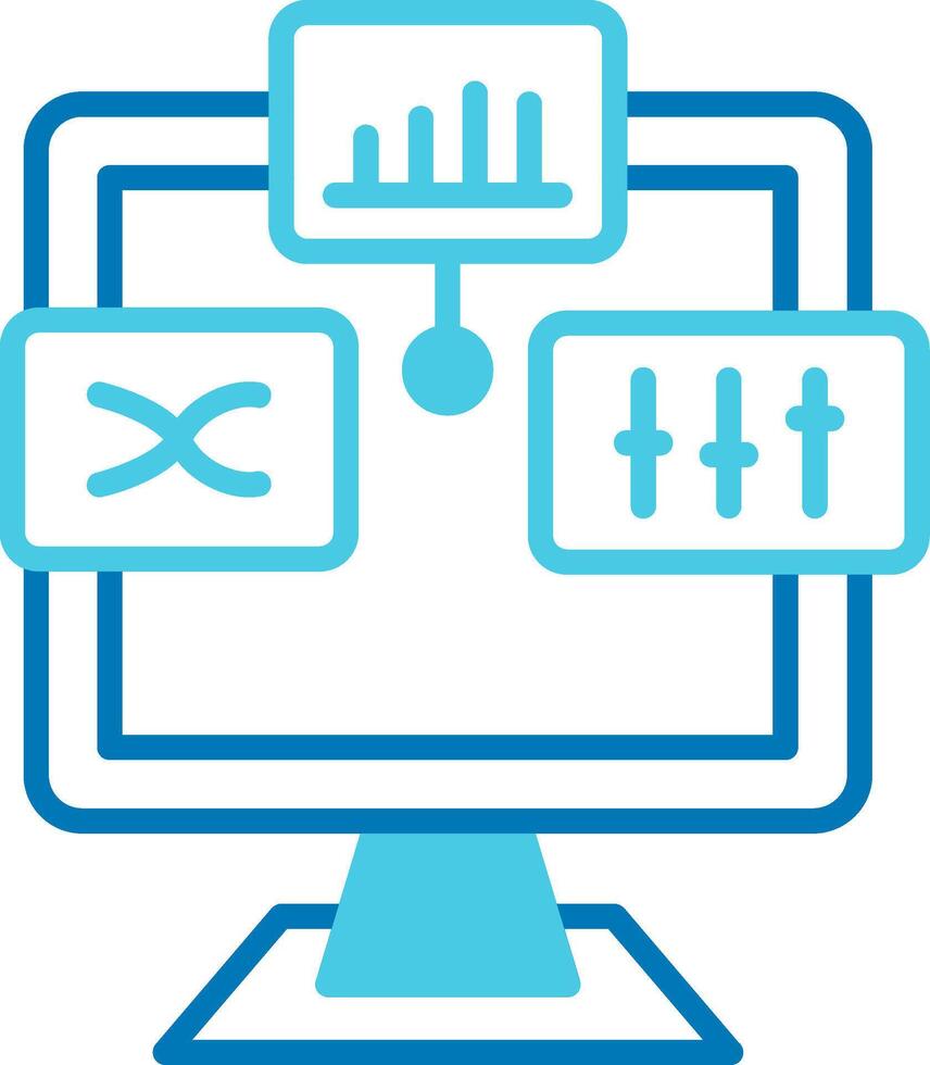 Analysis Blue Tone Icon vector