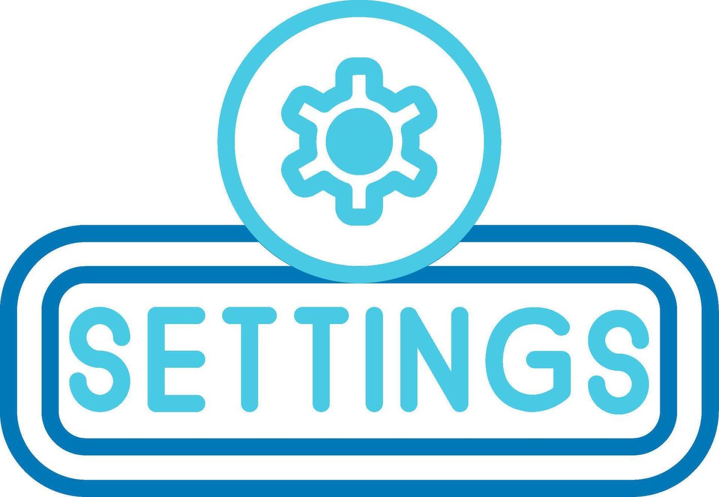 Setting Blue Tone Icon vector