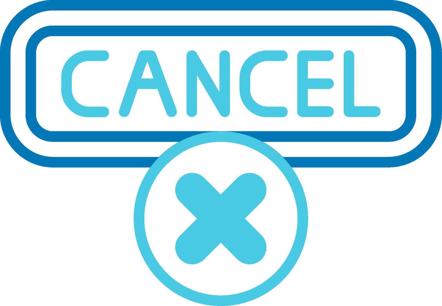 Cancel Blue Tone Icon vector