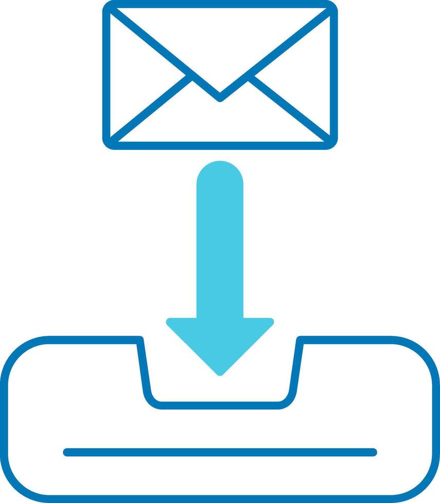 Inbox Blue Tone Icon vector
