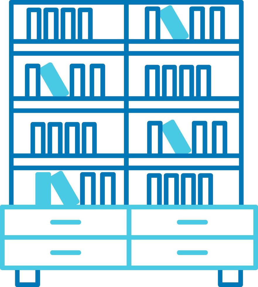 Book Shelf Blue Tone Icon vector