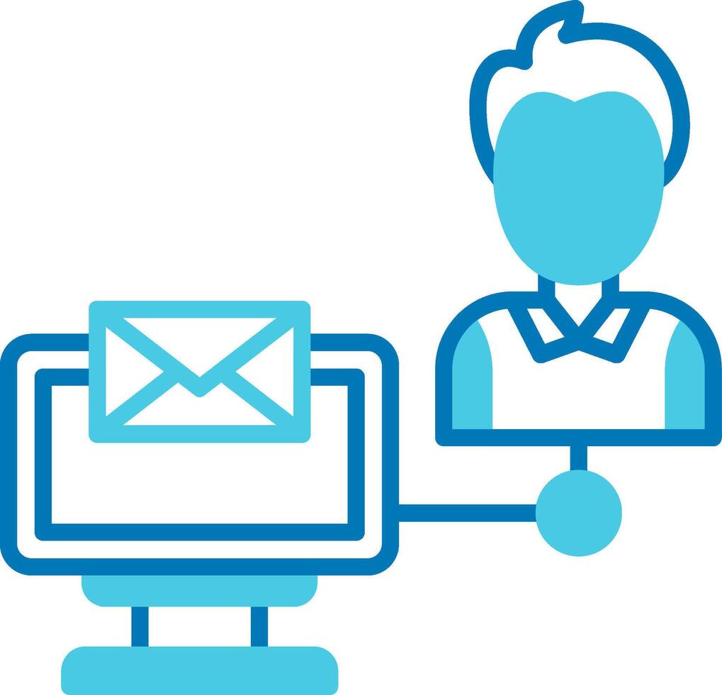 Exchange Mails Blue Tone Icon vector