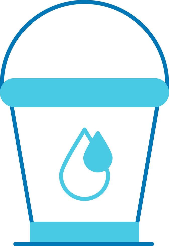 Water Bucket Blue Tone Icon vector