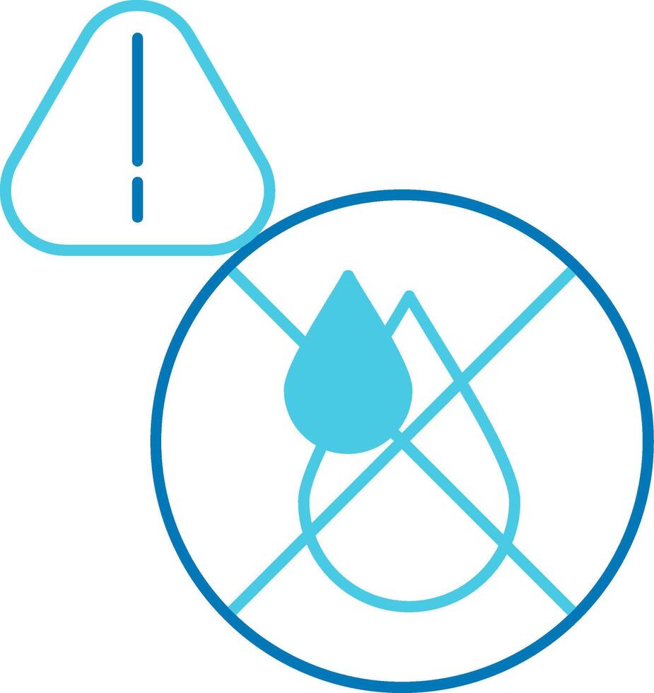 No Clean Water Blue Tone Icon vector