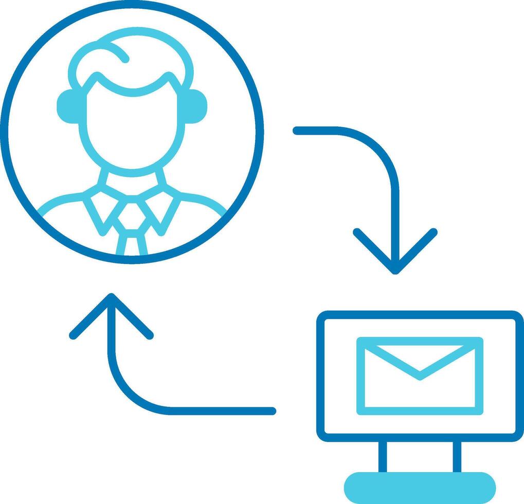 Exchange Mails Blue Tone Icon vector