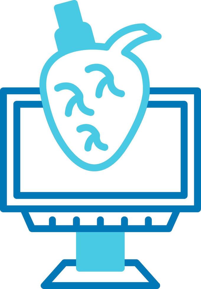Echocardiography Blue Tone Icon vector