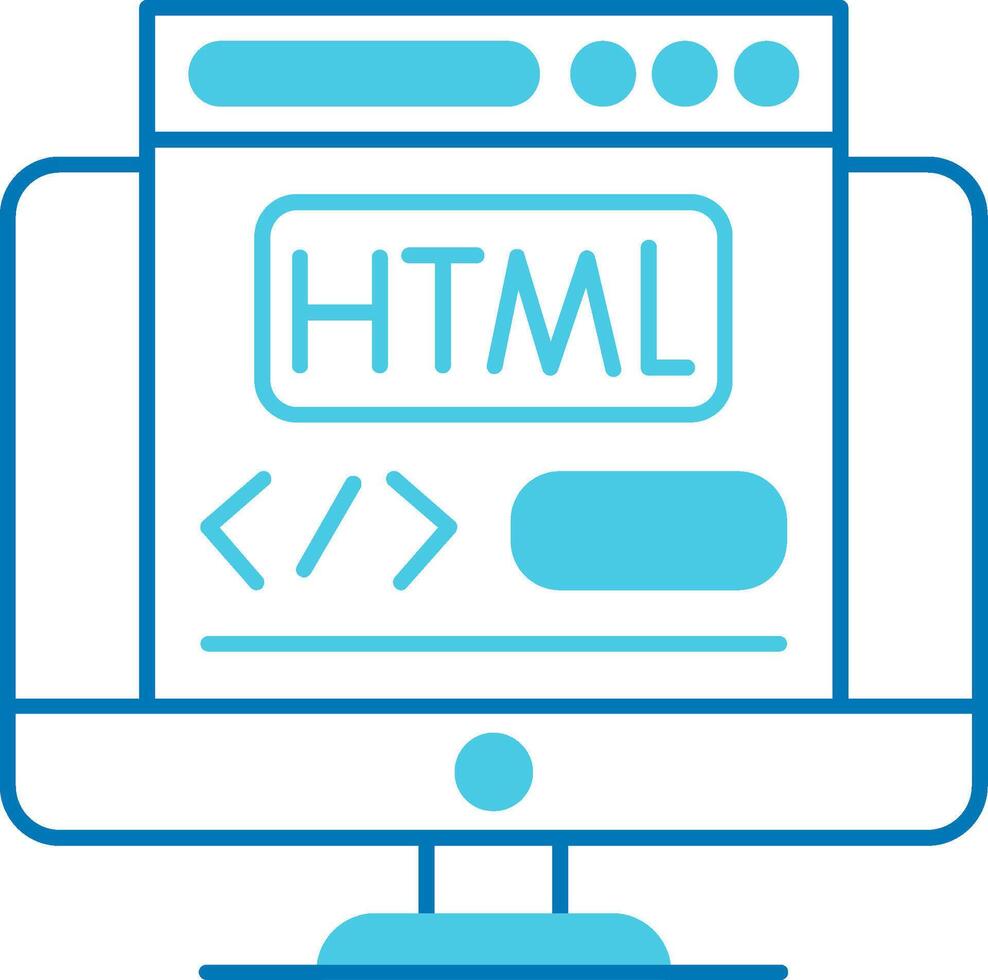 Html Blue Tone Icon vector