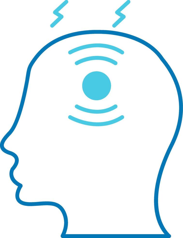 Headache Blue Tone Icon vector