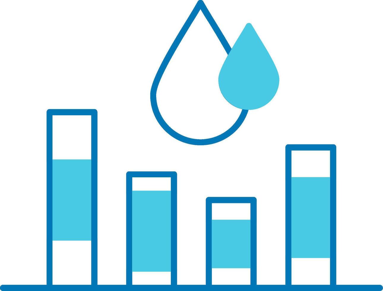 Water Stats Blue Tone Icon vector