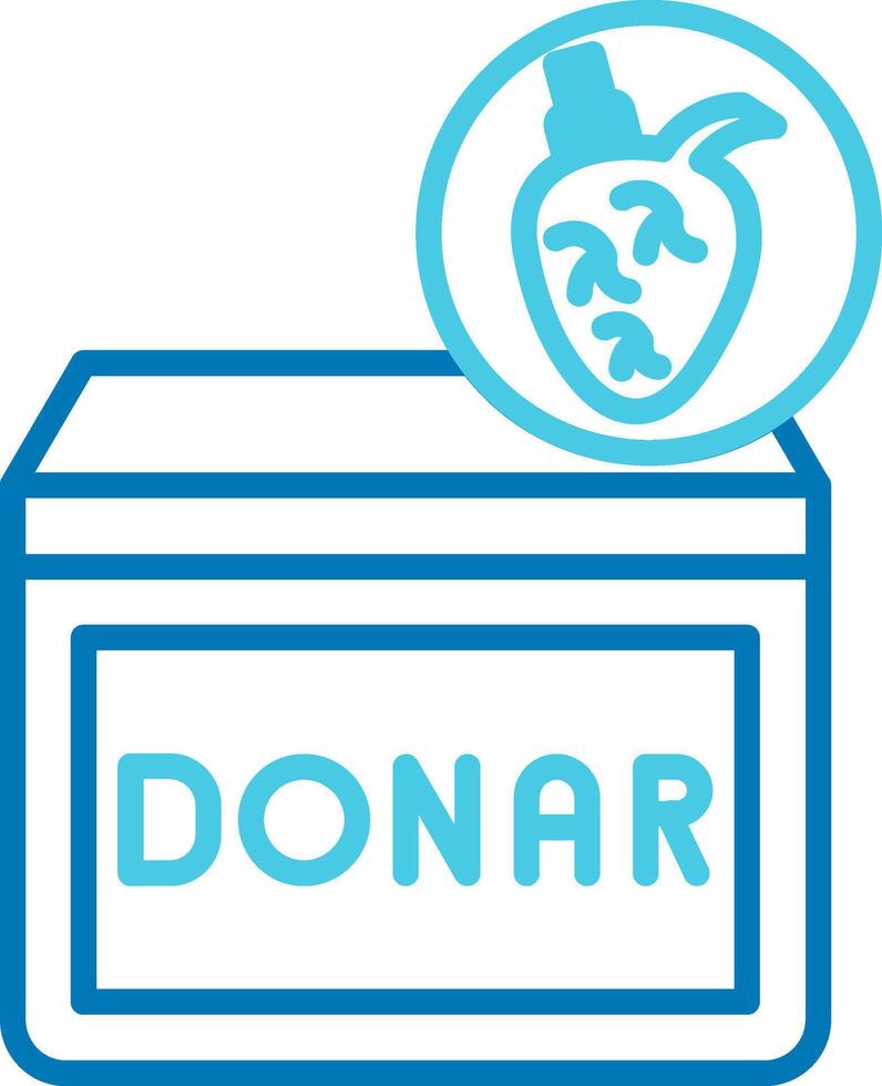 Heart Donar Blue Tone Icon vector