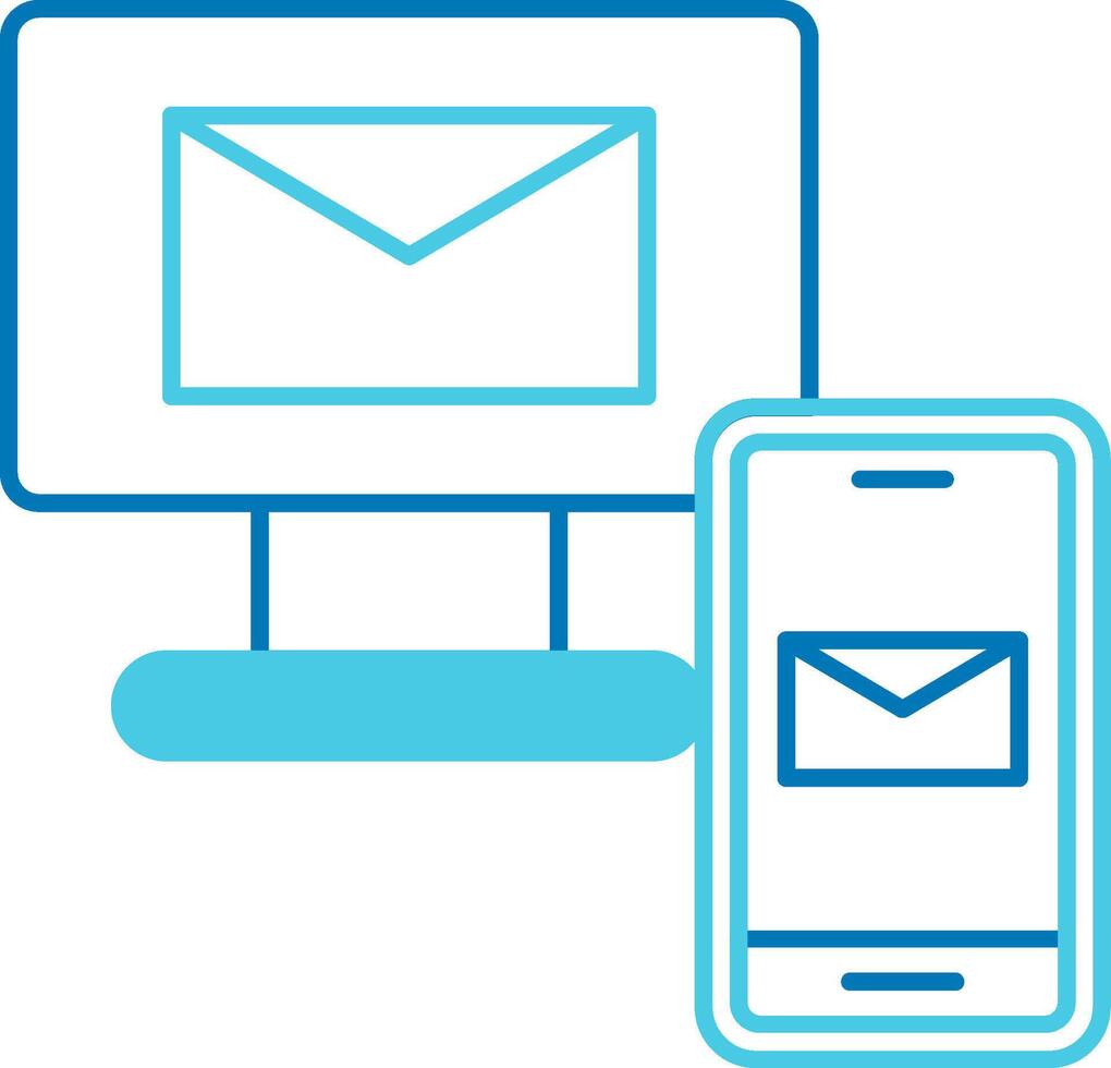 Mails Exchange Blue Tone Icon vector