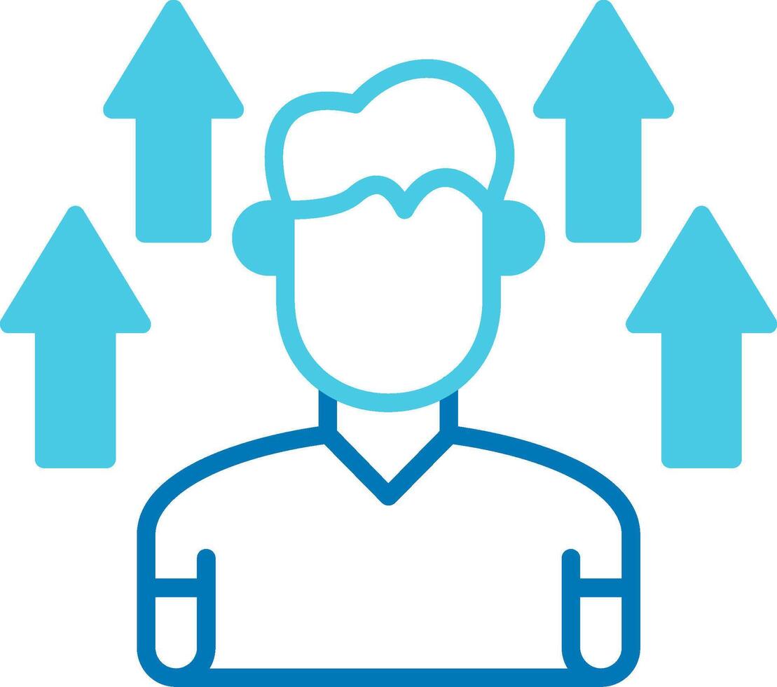 Level Up Blue Tone Icon vector