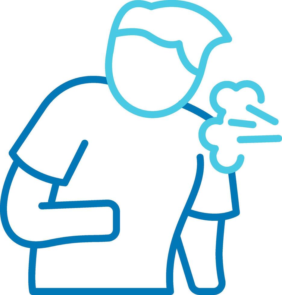Cough Blue Tone Icon vector