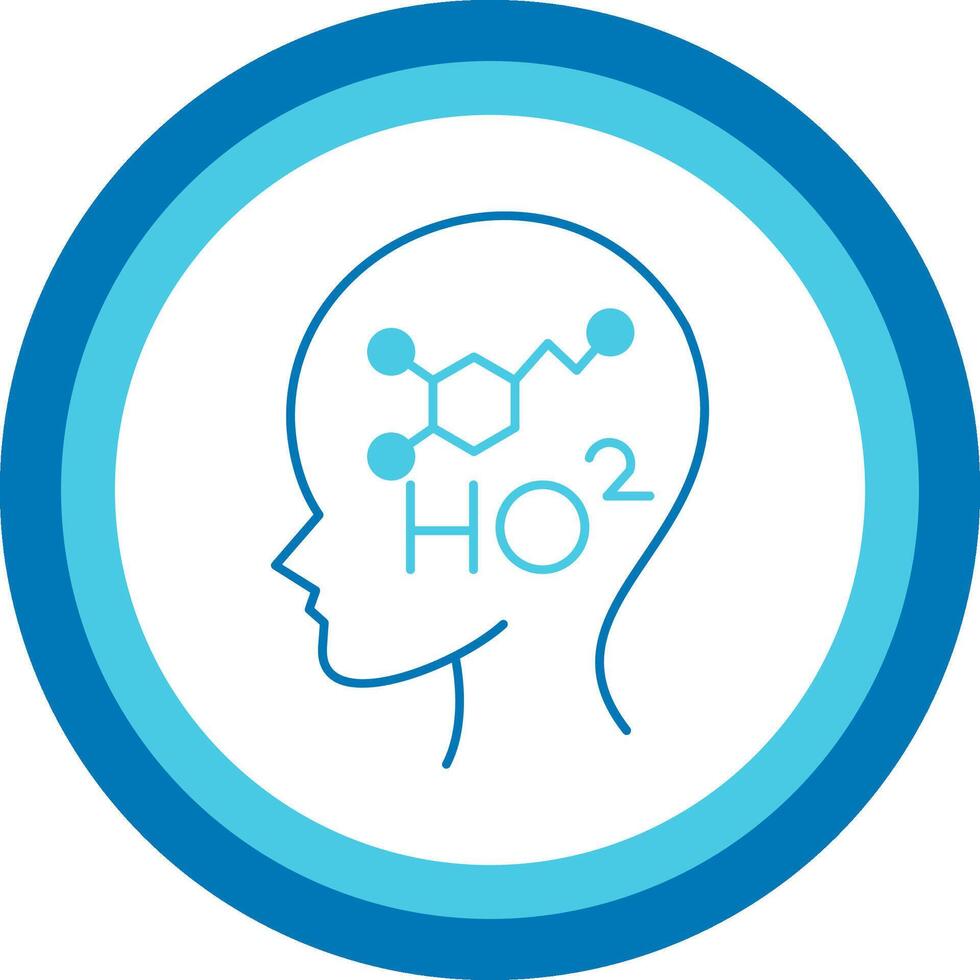 Dopamine Blue Tone Circle Icon vector