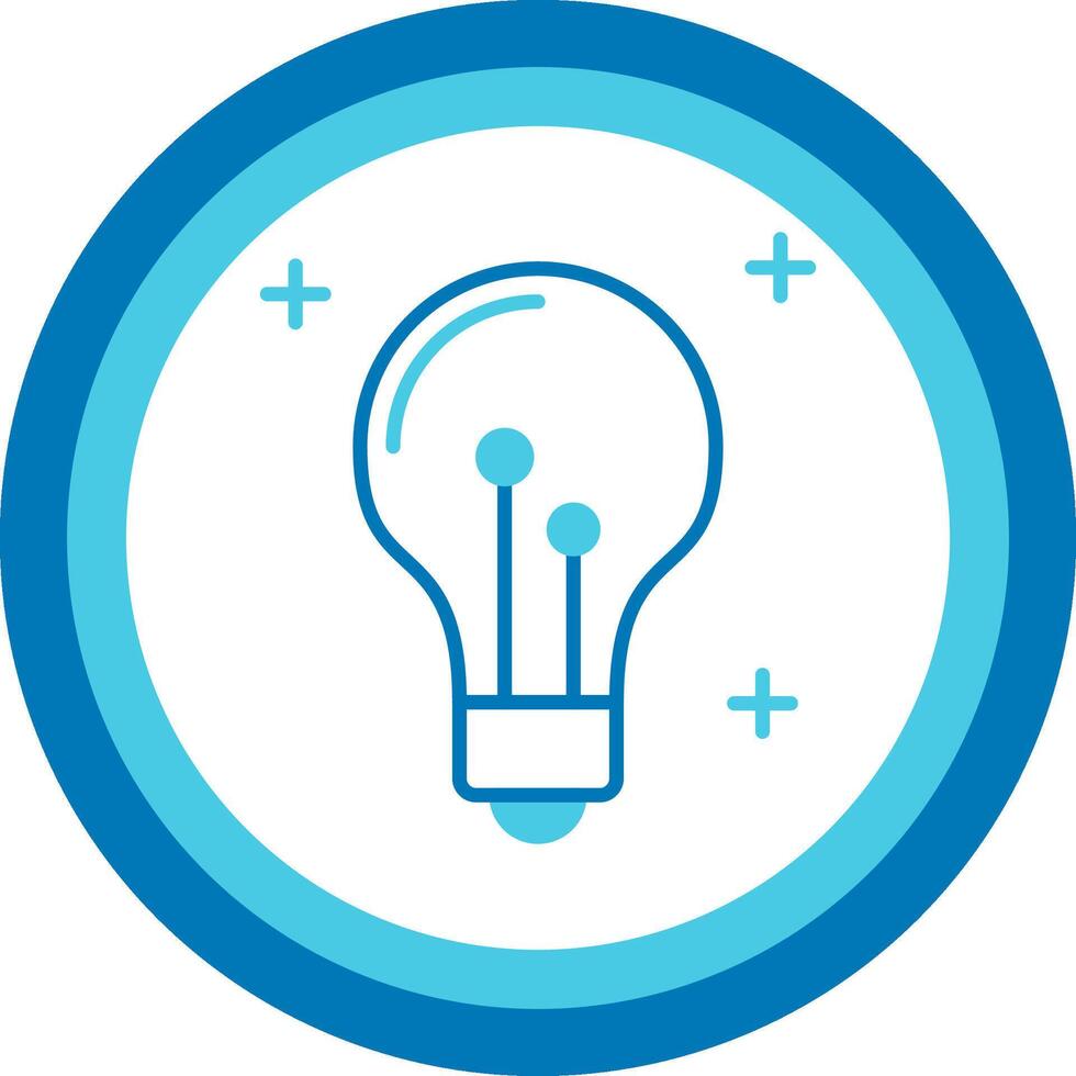 Idea Blue Tone Circle Icon vector
