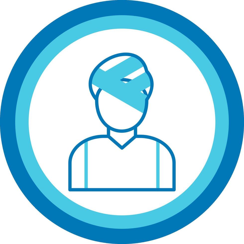 Head Injury Blue Tone Circle Icon vector