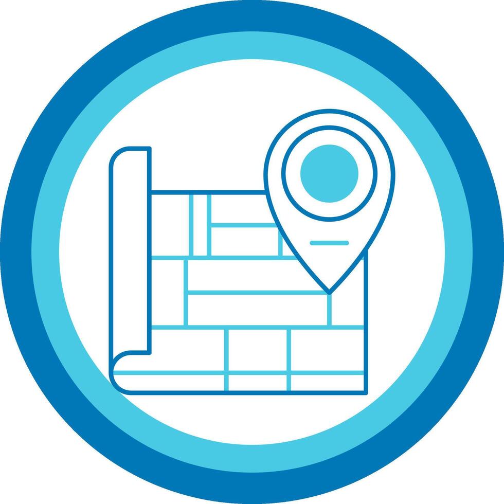Pin Location Blue Tone Circle Icon vector