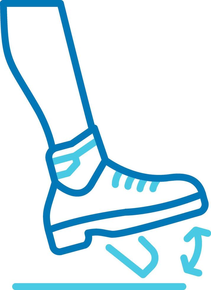 Ankle Flex Blue Tone Circle Icon vector