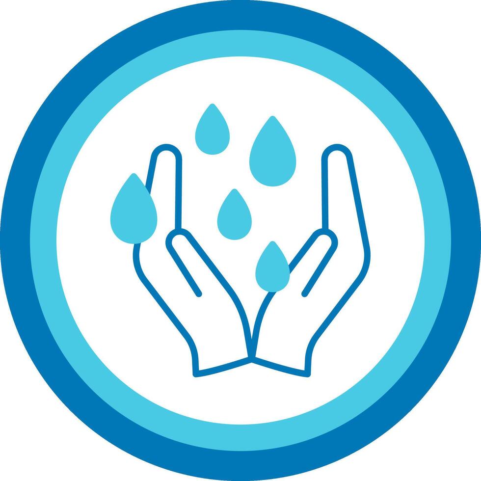 Sweaty Hands Blue Tone Circle Icon vector