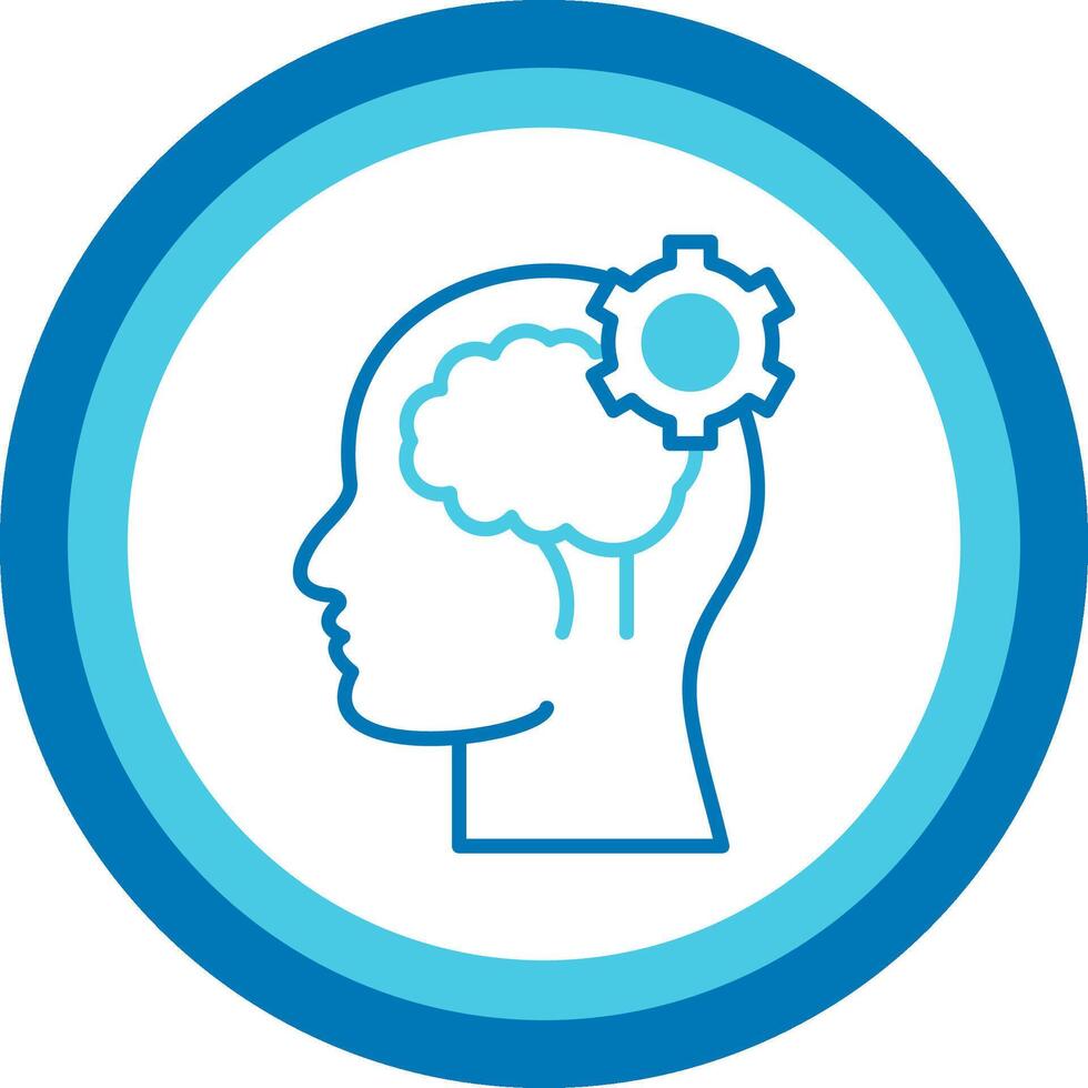 Cognitive Function Blue Tone Circle Icon vector