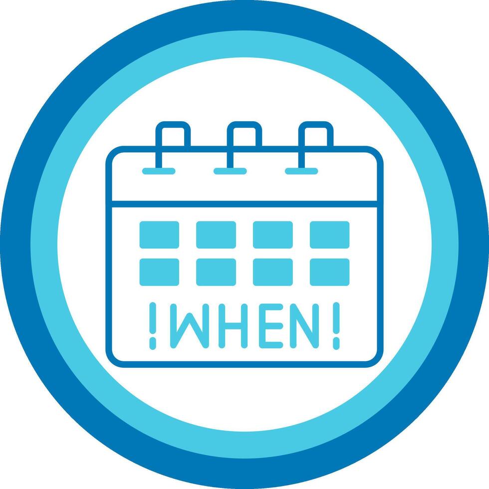 When Blue Tone Circle Icon vector