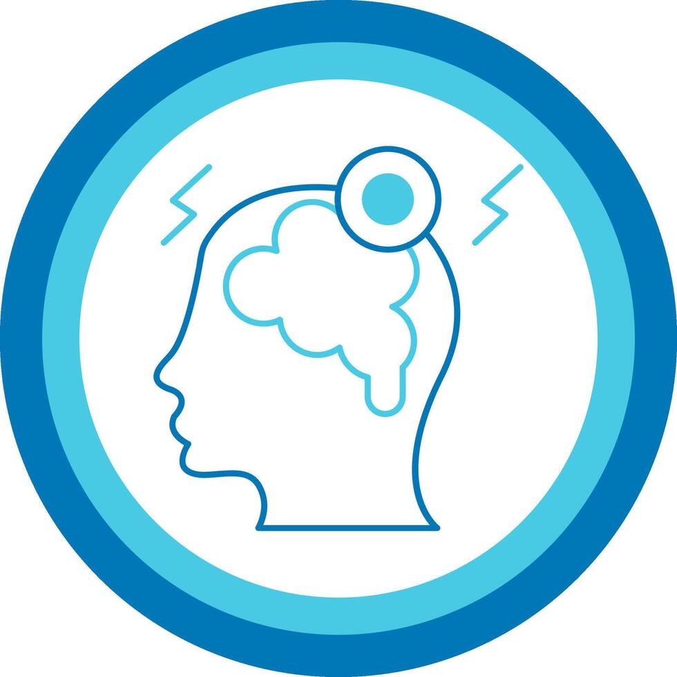 Headache Blue Tone Circle Icon vector