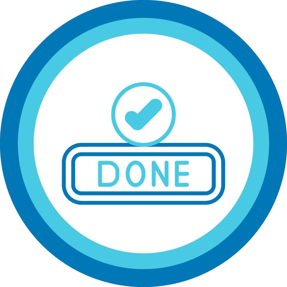 Done Blue Tone Circle Icon vector