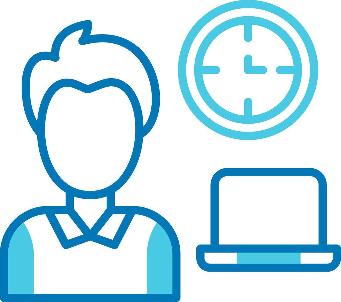 Working Hours Blue Tone Circle Icon vector