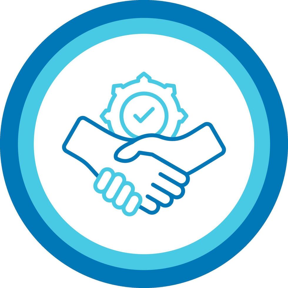 Cooperation Blue Tone Circle Icon vector