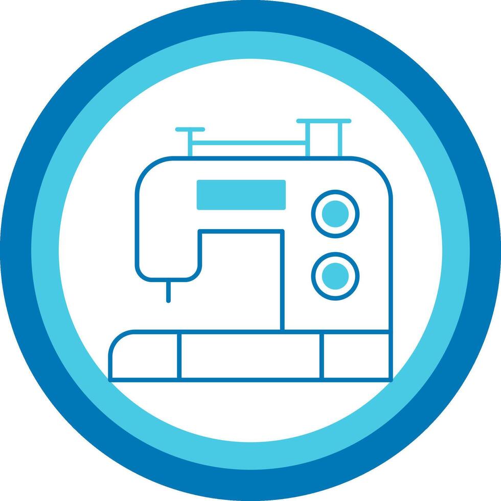 Sewing Machine Blue Tone Circle Icon vector