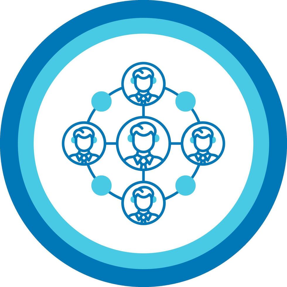 Remote Access Blue Tone Circle Icon vector