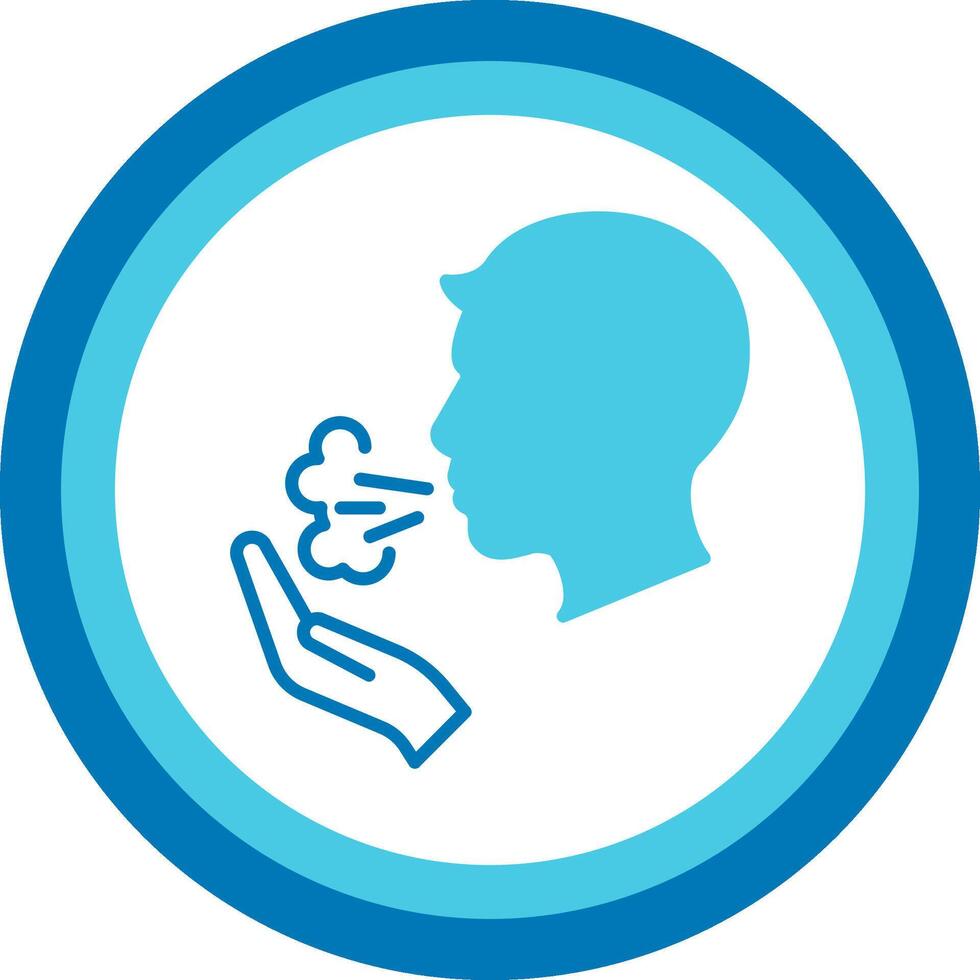Blood Cough Blue Tone Circle Icon vector