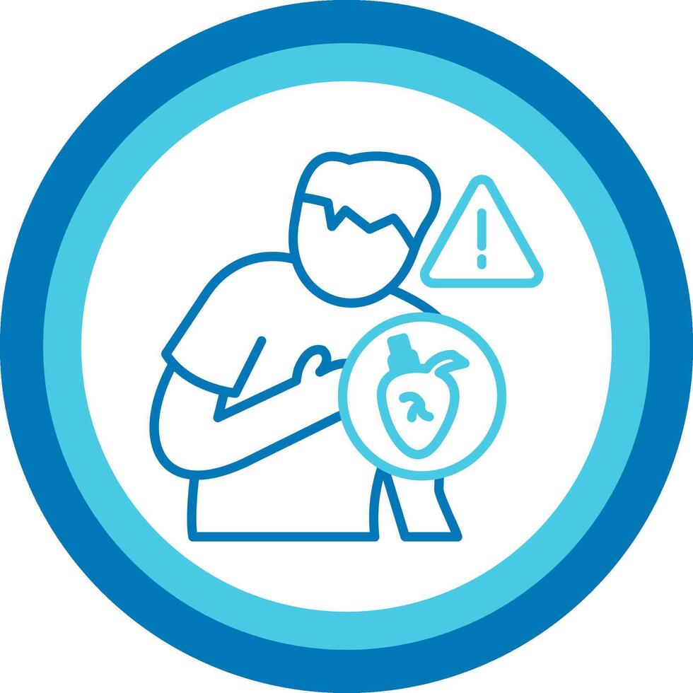 Heart Attack Blue Tone Circle Icon vector