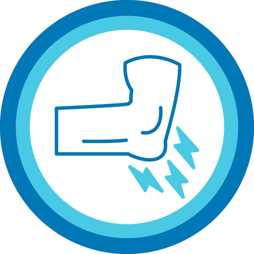 Elbow Pain Blue Tone Circle Icon vector