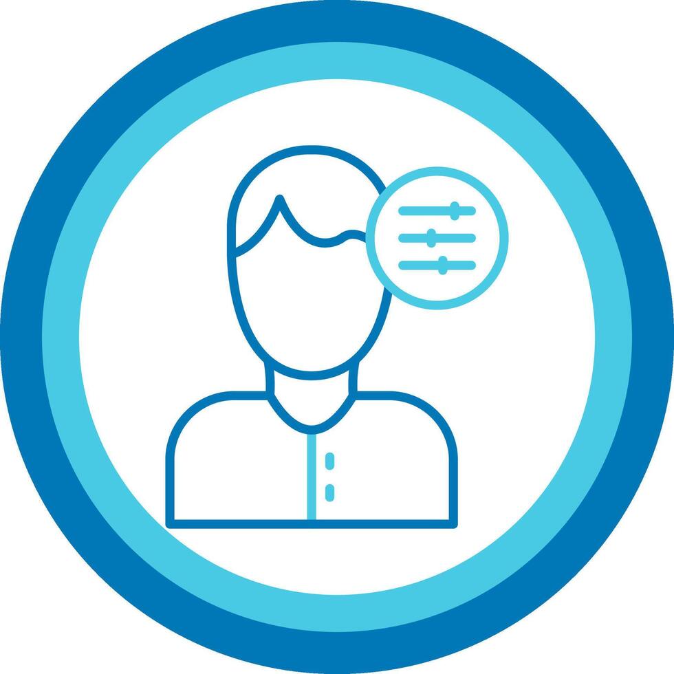 Self Control Blue Tone Circle Icon vector
