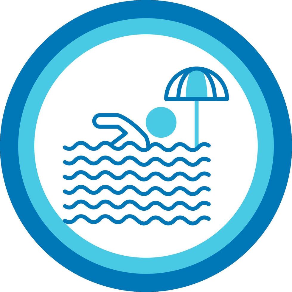 Swimming Blue Tone Circle Icon vector