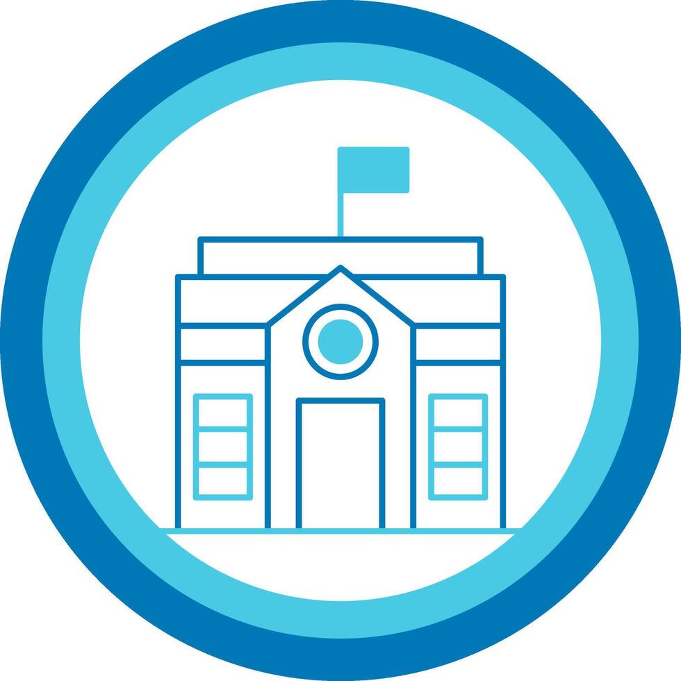 School Blue Tone Circle Icon vector