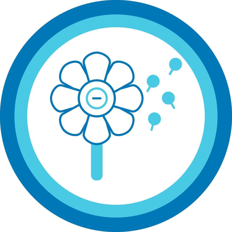 Pollen Allergy Blue Tone Circle Icon vector
