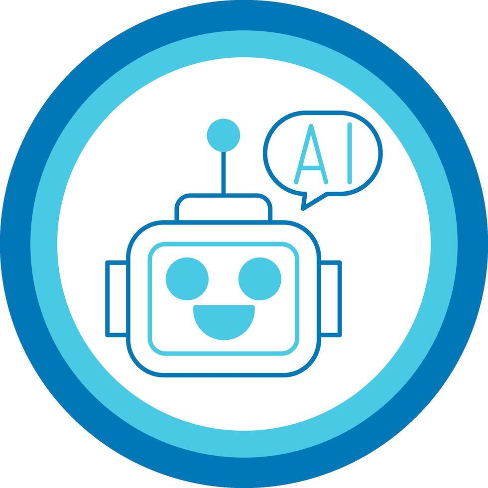 Ai Assistant Blue Tone Circle Icon vector