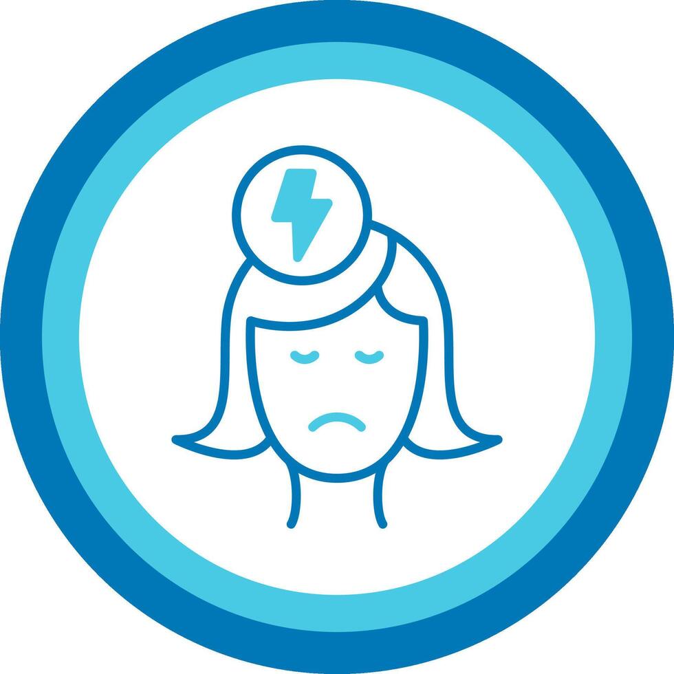 Anxiety Blue Tone Circle Icon vector