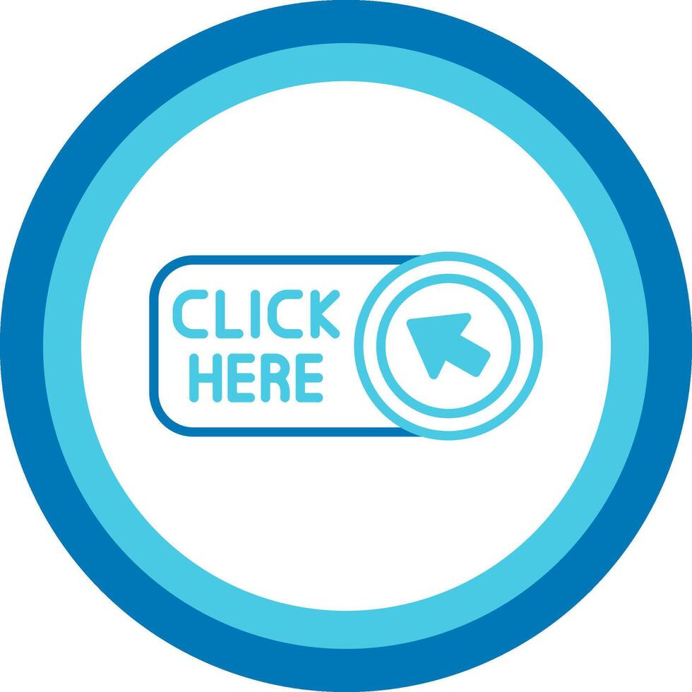 Click Here Blue Tone Circle Icon vector