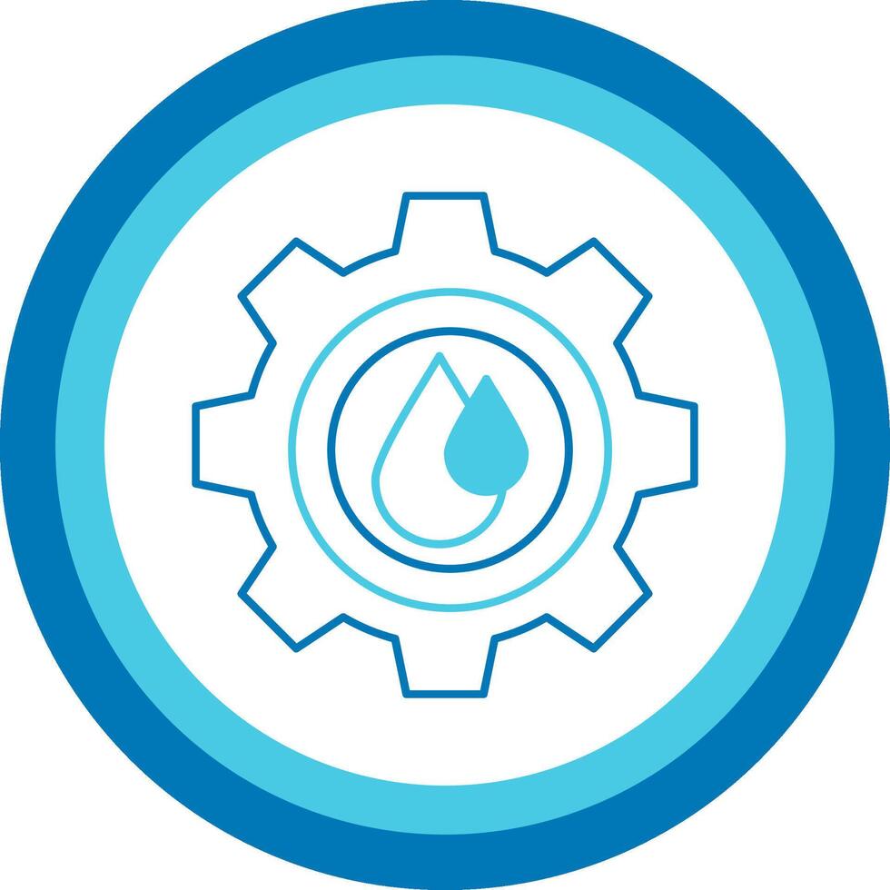 Water Qualties Blue Tone Circle Icon vector